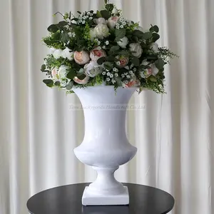 BLG211215-1 Luckygoods热销白色玻璃花瓶鲜花婚宴桌子中心装饰批发