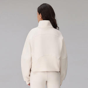 Vestes à <span class=keywords><strong>capuche</strong></span> pour femmes, hiver, chaudes, en coton et polyester, col montant, avec fermeture éclair mi-longue, doublure en polaire, <span class=keywords><strong>sweat</strong></span>-shirts décontractés - Product Image 4