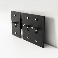 Interrupteur à bascule haut de gamme en laiton noir de style américain pour maison et hôtel, avec variateur LED, prise GFCI 15V USB Type-C CS-0350
