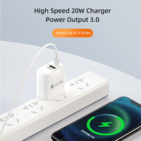 Chargeur mural universel intelligent à charge rapide QC3.0 PD20W double port, prise EU, OEM ODM, logo personnalisé, pour voyage