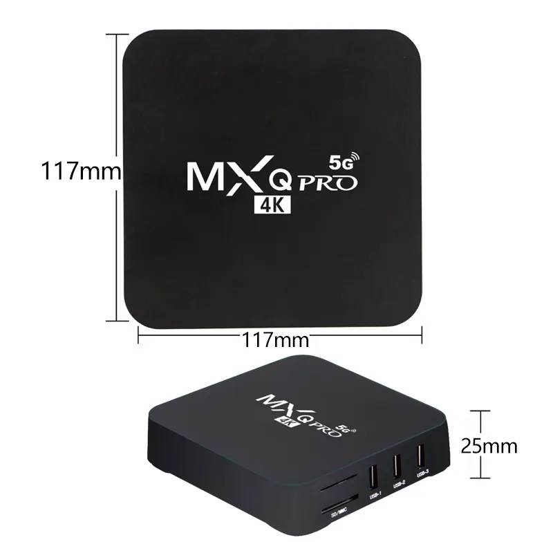 Hot Selling Großhandel Smart-TV-Box MXQPRO Rockchip RK3229 Quad Core 1GB 8GB 2,4G WiFi Android TV-Box