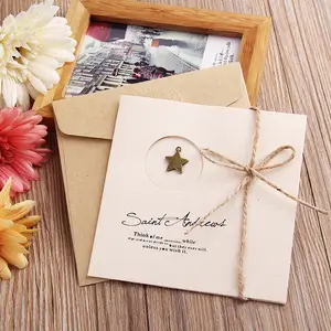 Cash greeting card vintage exquisite metal DIY folding blessing message card wholesale Qixi Teachers' Day Christmas