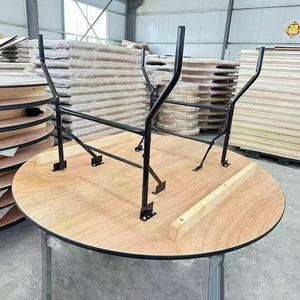 Table ronde en bois pour événements de mariage, vente en gros, table pliante pour fêtes et cuisine - Product Image 4