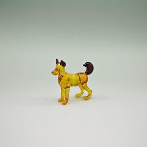 Figura de Perro de Cristal de Murano Amarillo, Mundo de Cristal en Miniatura, Forma Irregular, Multifuncional, Ligero, Diseño Contemporáneo Minimalista - Product Image 1