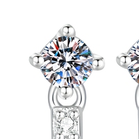 925 Sterling Silber Ohrstecker Diamantform Ohrringe für Frauen Französischer Vintage-Schmuck ODM OEM Maßgefertigter Moissanit-Schmuck