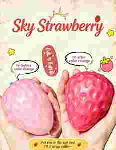 Sensory Kawaii Magic Color Changing Strawberry <b>Squishy</b> Fidget Toy Cute Cat Paw Thermochromic Soft Fruit Stressrelief 5 7 Years - Product Image 1