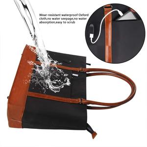 Maletín de Trabajo de Cuero y Nailon Impermeable con Puerto USB <span class=keywords><strong>para</strong></span> Mujer, Bolso de Mano <span class=keywords><strong>para</strong></span> Profesora, <span class=keywords><strong>para</strong></span> Laptop de 15.6 Pulgadas - Product Image 5