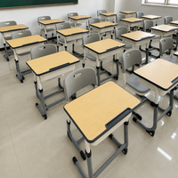 Toptan Modern Çelik Ayarlanabilir Yükseklikli Öğrenci Sıra Sandalye Takımı Ergonomik Dayanıklı Okul Mobilyası Sınıf İlkokul Lise İçin