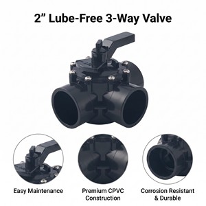 Vanne 3 voies sans lubrification compatible avec 4717, 3 ports, ABS durable, joint positif pour système d'eau de <span class=keywords><strong>piscine</strong></span> et spa résidentiel - Product Image 1