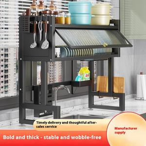 Muebles de Cocina Escurridor de Platos con Tapa Rejilla de Secado para Fregadero Doble Estante de Almacenamiento Armarios/Racks de Cocina - Product Image 2