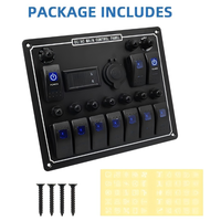 10 LED disjoncteur à bascule 24V 12V panneau d'interrupteur à bascule pour voiture bateau caravane accessoire marin-marche-arrêt pour la maintenance des tests
