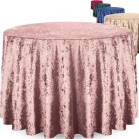 120 ''Nappes de banquet Nappe ronde en velours écrasé solide de luxe pour table à manger pour la fête de mariage