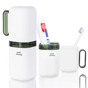 CF wadah sikat gigi portabel, kapasitas besar 2 dalam 1 wadah sikat gigi perjalanan perlengkapan kamar mandi cangkir pegangan sikat gigi - Product Image 1