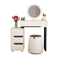 Choix de qualité Coiffeuse de chambre à coucher Rangement cloisonné Style crème Armoire de rangement librement rétractable Vanité intégrée