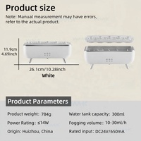 Diffuseur d'arômes électrique à ultrasons WMK Smoke Rings 300 ml Lumière LED colorée Méduse dynamique Humidificateur d'air pour chambre à coucher