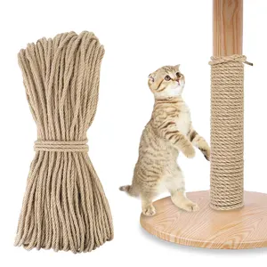 Alam Sisal Rope untuk Kucing Memanjat DIY Buatan Tangan 4-8MM Tali Rami Lampu Dekorasi Mengikat Tali Rami Kemasan