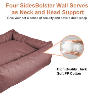 سرير حيوانات أليفة شتوي مقاوم للماء من القطيفة والدنيم مع نمط حيواني للبيع بالجملة - Product Image 2