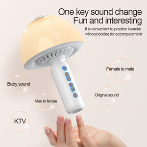 Microphone sans fil Microphone à main Lecteur de musique karaoké Enregistreur de chant KTV Microphone pour enfants veilleuse Haut-parleur à dents bleues - Product Image 4