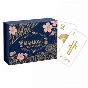 Juego de Cartas de Mahjong Americanas de Lujo, de Plástico, Personalizables, Baraja Completa de Póker y Mahjong Premium - Product Image 1