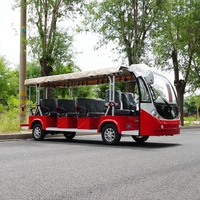 Mini autobús turístico eléctrico de 14 plazas para zoo y parques temáticos, autobús de enlace usado para turismo para viajes turísticos en coche y autobús