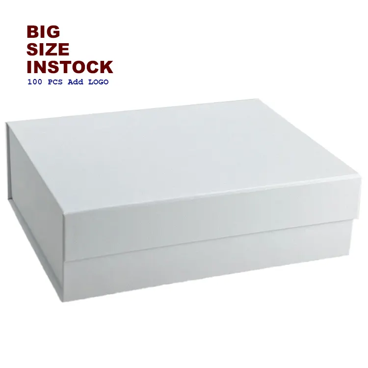 clothes white storage present foldable boxes and custom cardboard gift box packaging printing logo with ribbon