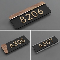 Plaque de numéro de porte en plexiglas personnalisable sans perçage pour entrées d'appartements, hôtels et maisons, usage intérieur, OEM