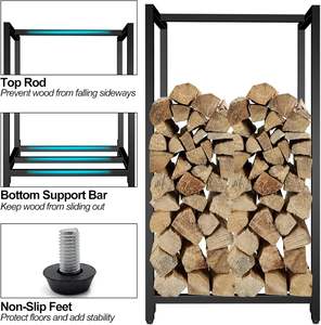 ELEGANT MA50711 - Soporte para <span class=keywords><strong>Leña</strong></span> Clásico de Metal con Recubrimiento en Polvo, 30 Pulgadas de Alto, Portátil, <span class=keywords><strong>Vertical</strong></span>, para Interiores y Exteriores, para Chimeneas - Product Image 5