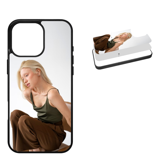 Wholesale Shockproof Hybrid TPU+PC Aluminum Sheet White DIY 2D Sublimation Mobile Phone Cases for 16 Pro Max 15 14 13 12