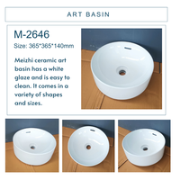 Articles sanitaires Meizhi M-2644, lavabo rectangulaire en céramique moderne pour hôtel de luxe, garantie 5 ans, sans trou pour robinet
