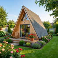 Maison en bois triangulaire préfabriquée de luxe pour station de ski
