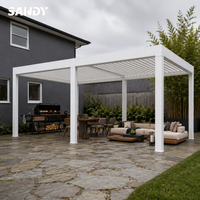 Pergola en aluminium pour balcon avec toit à lames orientables et éclairage LED