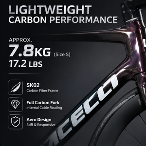 Vélo de route en fibre de carbone léger avec transmission Shimano 105 2x12 vitesses, idéal pour la course en montagne et les longues distances - Product Image 2