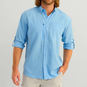 Camisas de pesca antibacterianas transpirables de rendimiento UPF50 + personalizadas de alta calidad de secado rápido de manga larga impermeables de talla grande - Product Image 1