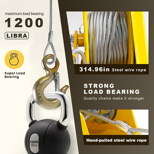 כננת יד דו-כיוונית עם נעילה עצמית, כננת ידנית לסירות 1200-2600 ליברות לעגורנים עם בלם אוטומטי - Product Image 3