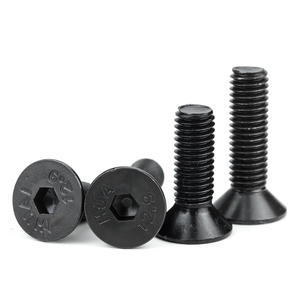 Paquete de 20 tornillos de máquina de acero inoxidable 304, chapados en zinc negro, con cabeza plana hexagonal, métricos M2 a M12, DIN7991, grado A2-70 - Product Image 5