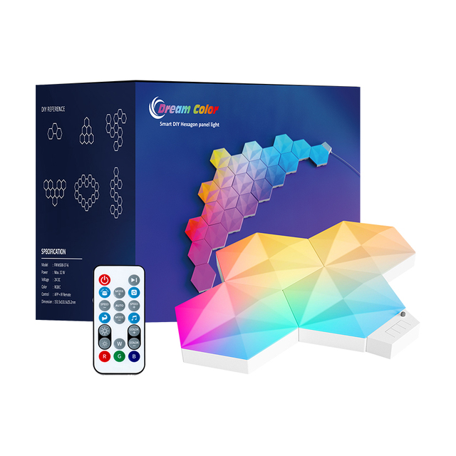 CL Lighting E-commerce Supplier Wholesale Tuya Smart Ambinet Room Decor Wall Panel Rgb Magic Color Led Hexagon Light