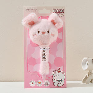 Bolígrafos de Plástico de Peluche al por Mayor, Diseño de Panda, Lindos Bolígrafos de Presión, Negros, Creativos, Útiles Escolares, Papelería - Product Image 2