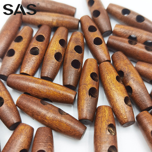 SAS卸売 2.5-6cm 木製オーバル型ボタン 二つ穴付きオーバル木製コートボタン - Product Image 5