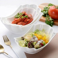 Assiette à salade en céramique Simple de couleur unie de forme irrégulière