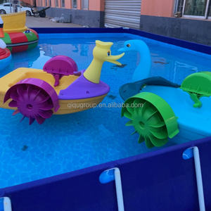 Bateaux à manivelle QIQU pour enfants et familles, en PEHD, étanches IP67, avec têtes de dessins animés Cygne et Grenouille, pour parcs aquatiques - Product Image 2