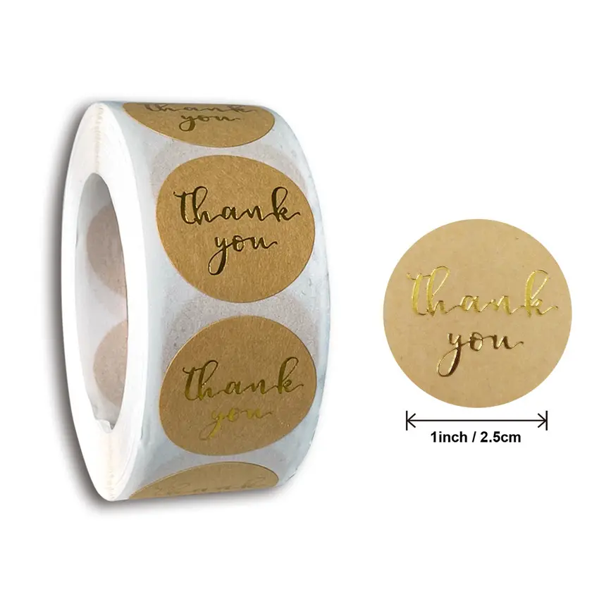 Wholesale pink thank you for your business stickers thank you label stickers black thankyou stickers