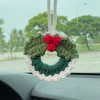 Mignon pain d'épice homme tricoté voiture pendentif festif noël objet décoratif pour rétroviseur pour les mariages