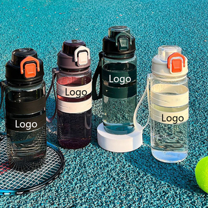 Bouteille d'eau de sport avec couvercle à bouton-poussoir sans BPA, avec sangle, pour boire directement, fitness, cyclisme - Product Image 1