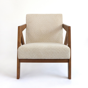 Poltrona in Legno Massello Stile <span class=keywords><strong>Pierre</strong></span> Jeanneret con Rivestimento in Tessuto Bouclé per Casa e Ufficio - Product Image 2