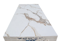 Feuille de marbre PVC à revêtement UV Panneau mural d'intérieur alternatif en marbre à haute brillance pour salle de bain