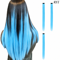 Extensions de cheveux colorées à clipser, postiches roses lisses, mèches de fête sans couture, fausses extensions de cheveux pour filles, 22 pouces