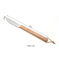 Ensemble d'ustensiles de barbecue en acier inoxydable en gros : Spatule ajourée, fourchette, couteau, pinces à aliments, pince à huile avec manche en bois – Gadgets de cuisine pour grillades