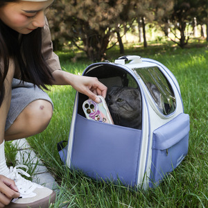 Expandable Pet <b>Backpack</b> Carrier for Cats and Small Dogs, Large Space Breathable Mesh Travel Bag, <b>Foldable</b> Outdoor Pet Carrier - Product Image 3