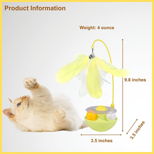 <b>Interactive</b> <b>Cat</b> Teaser Wand Long Handle Feather <b>Toy</b> Leak Food Tumbler Kitten Self Entertainment Pet <b>Toy</b> - Product Image 6