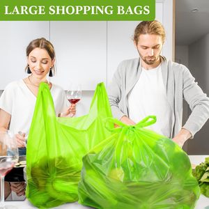 Bolsas de Camiseta Biodegradables con Asas Gruesas, Personalizables, Material PE, Impresión Serigráfica para Compras Comerciales (Supermercado) - Product Image 4